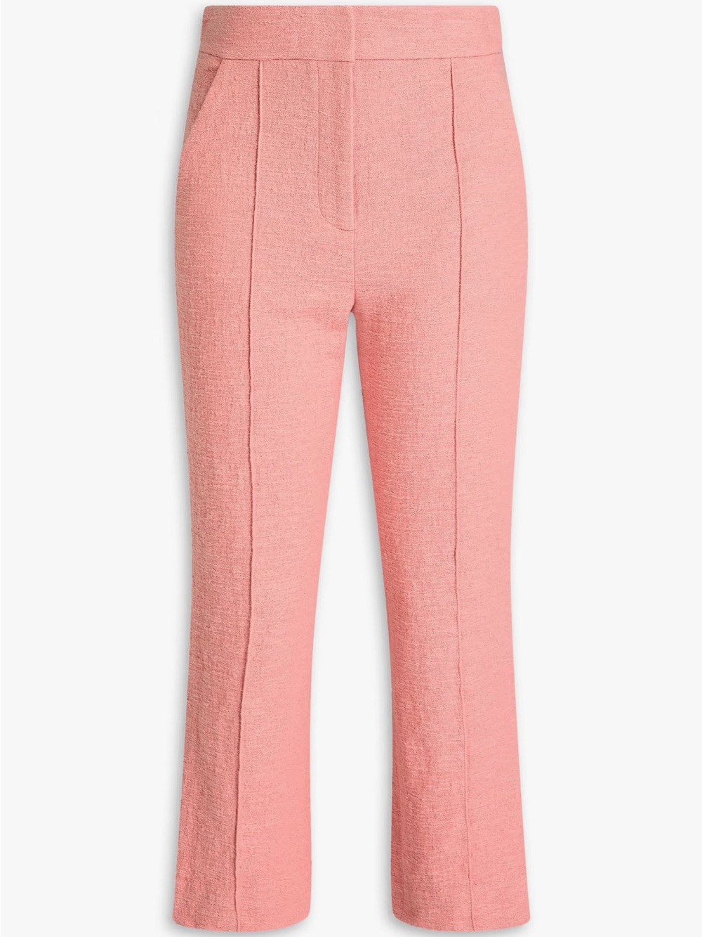 Veronica Beard Textured Pink Cropped Straight Pants
